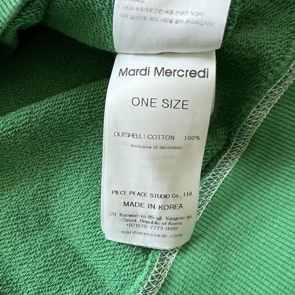 Mardi Mercredi Sweatshirt Womens One Size Green Daisy Graphic Crewneck Pullover - Picture 7 of 14
